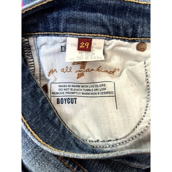 7 for All Mankind Boycut Jeans Y2K Low Rise Relaxed Fit Boot Cut Celebrity - Picture 5 of 7